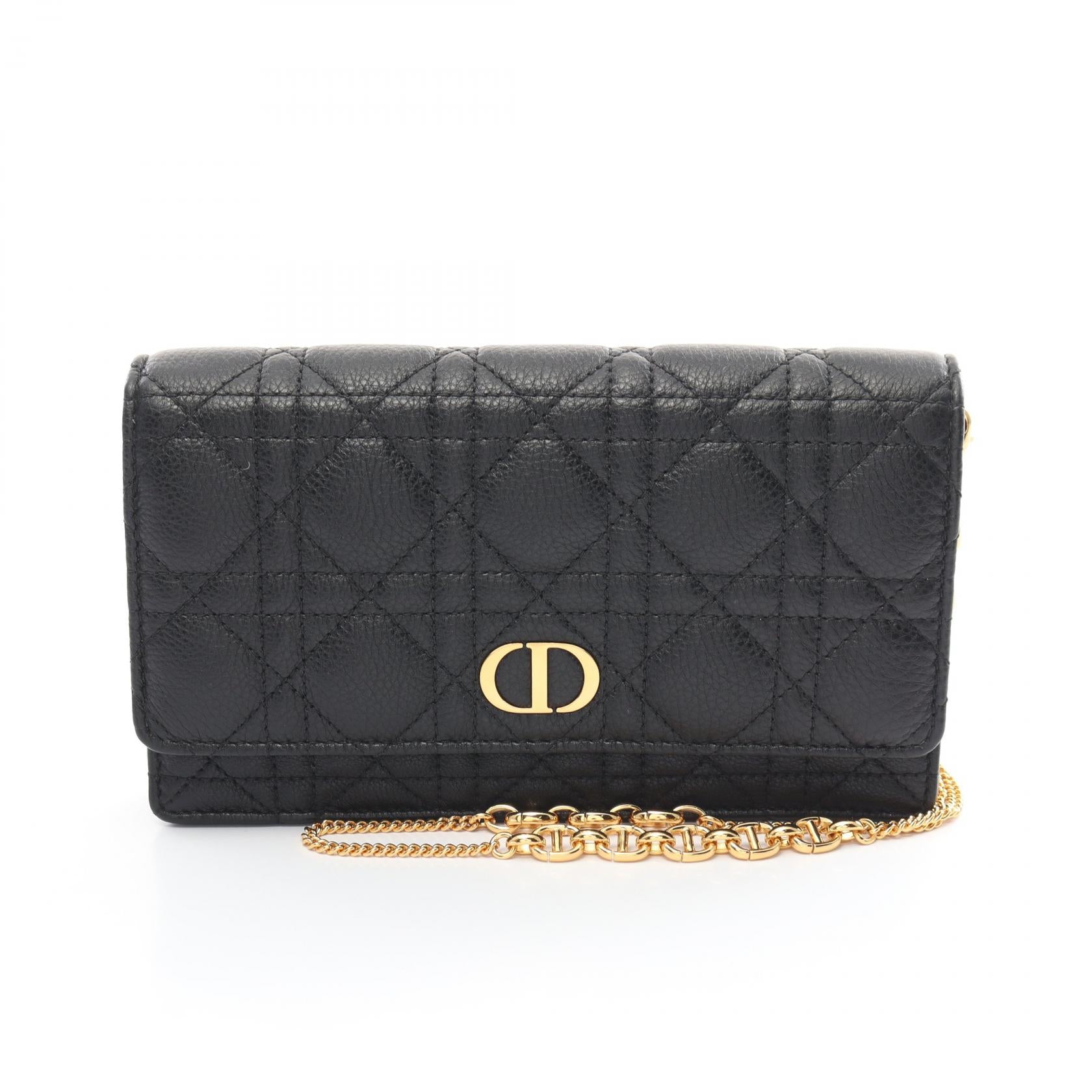 Dior CARO Leather Shoulder Bag Black