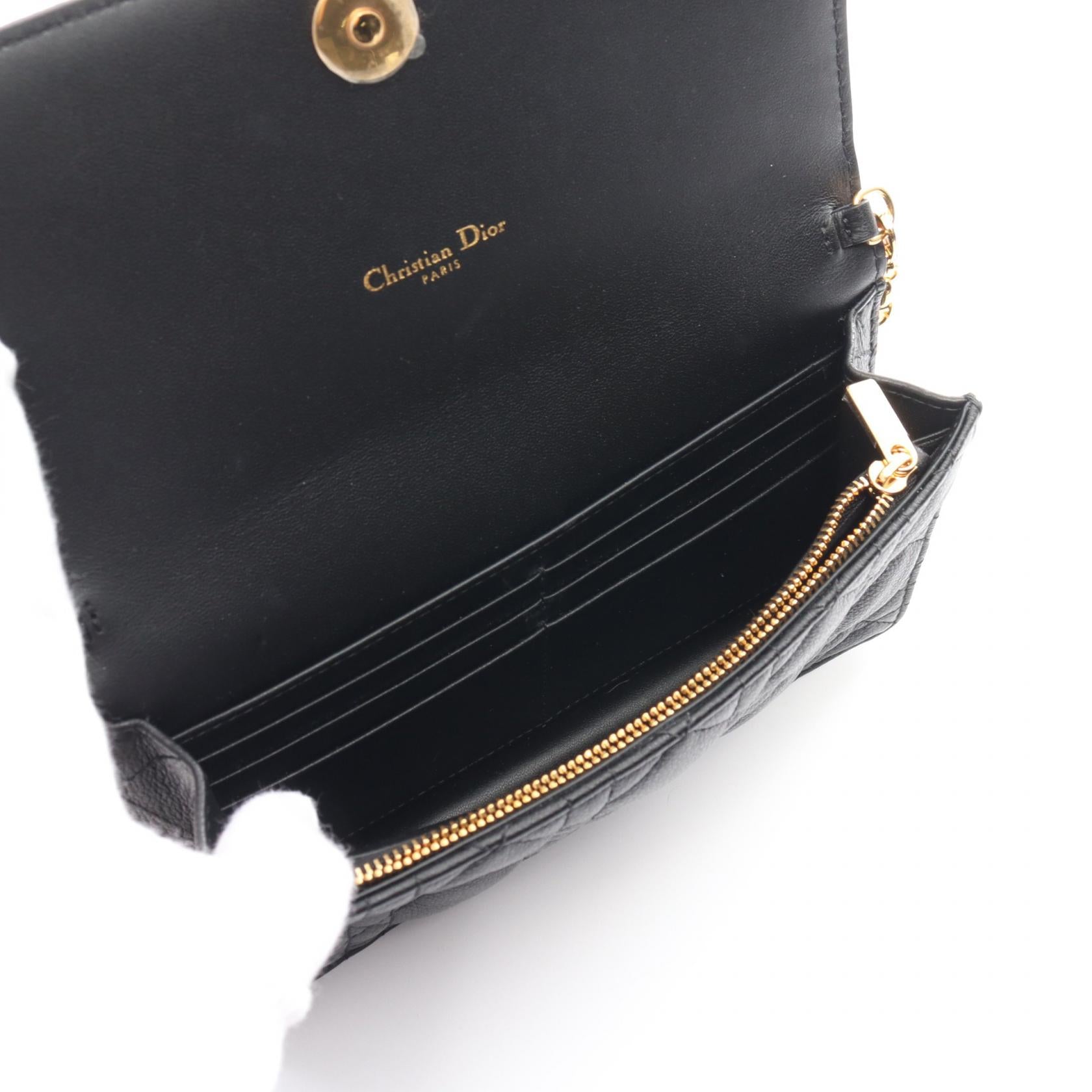 Dior CARO Leather Shoulder Bag Black