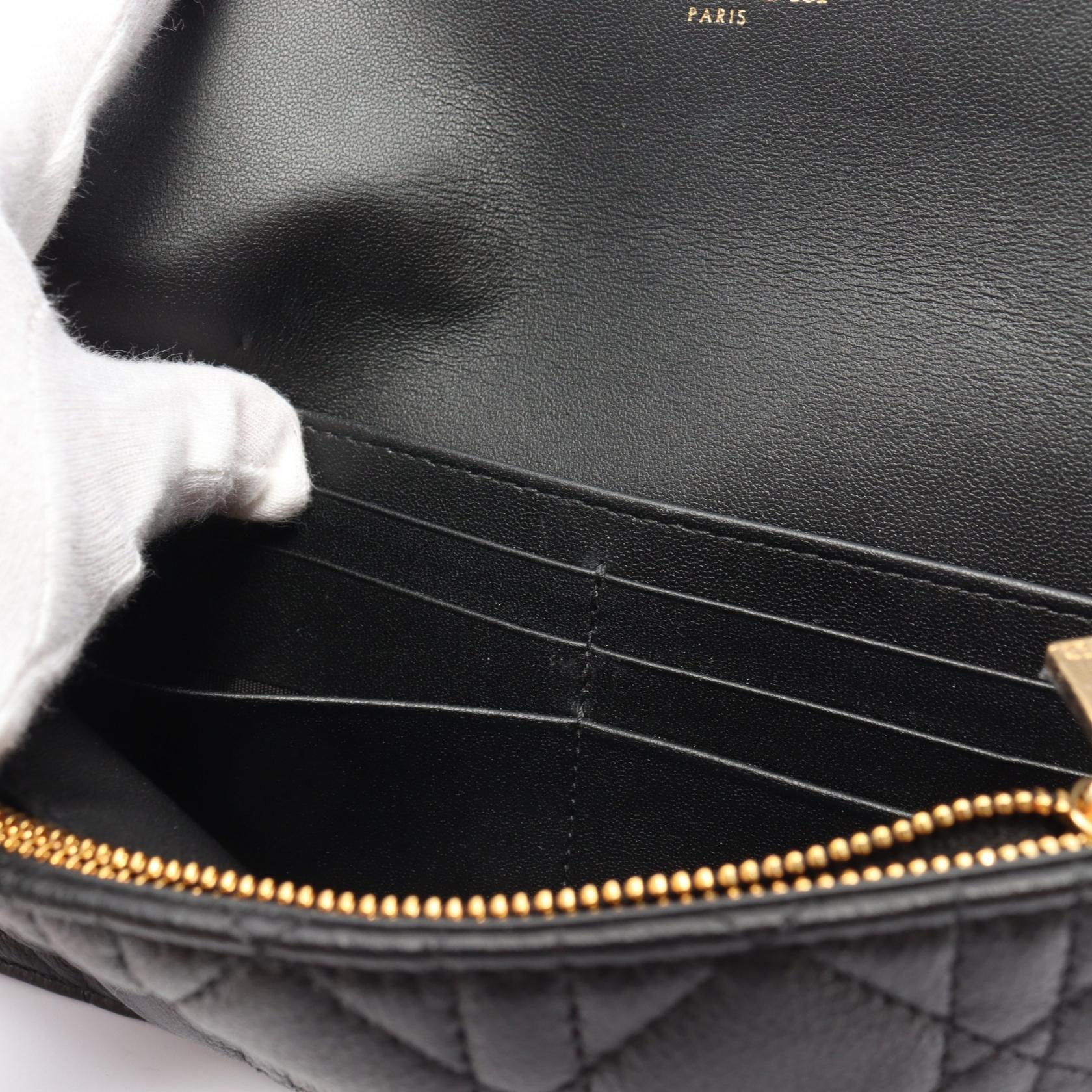 Dior CARO Leather Shoulder Bag Black