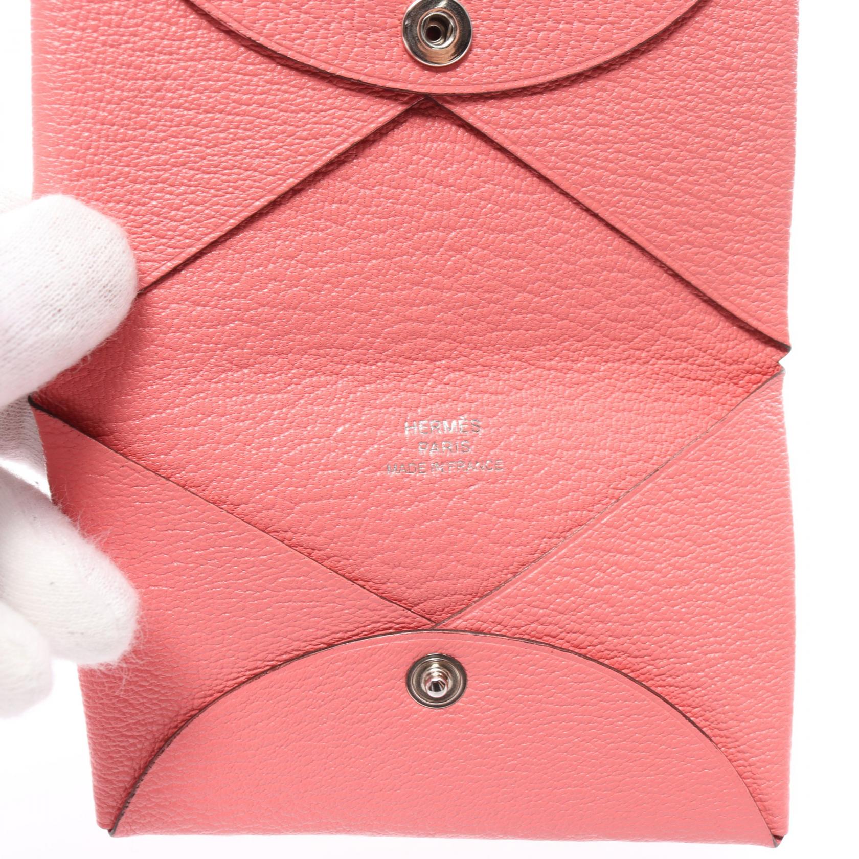 Hermes Calvi Flamingo Coin Case Wallet