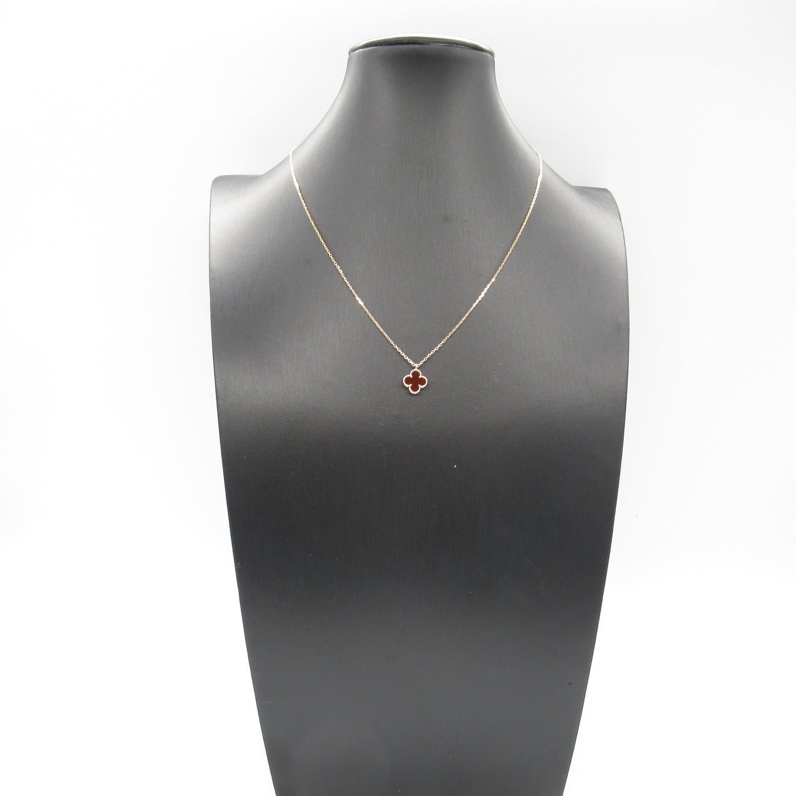 Van Cleef & Arpels Sweet Alhambra Necklace Carnelian K18PG