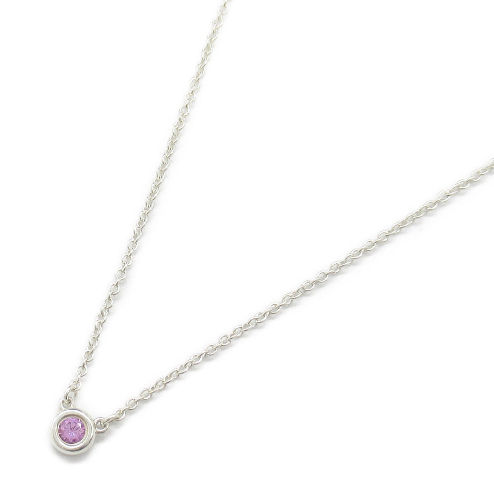 Tiffany & Co Pink Sapphire Silver Necklace