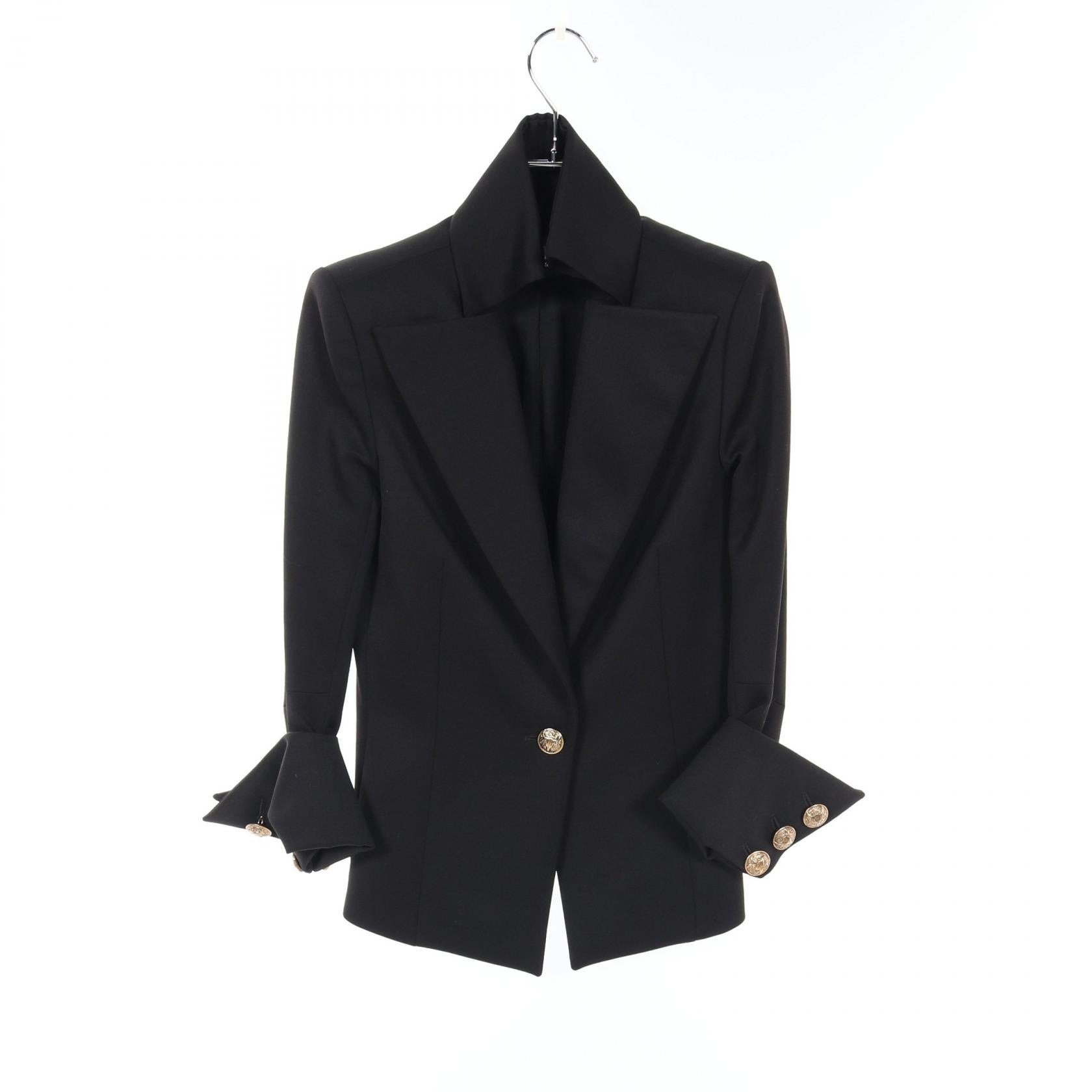 Balmain Wool Tailored Jacket Black