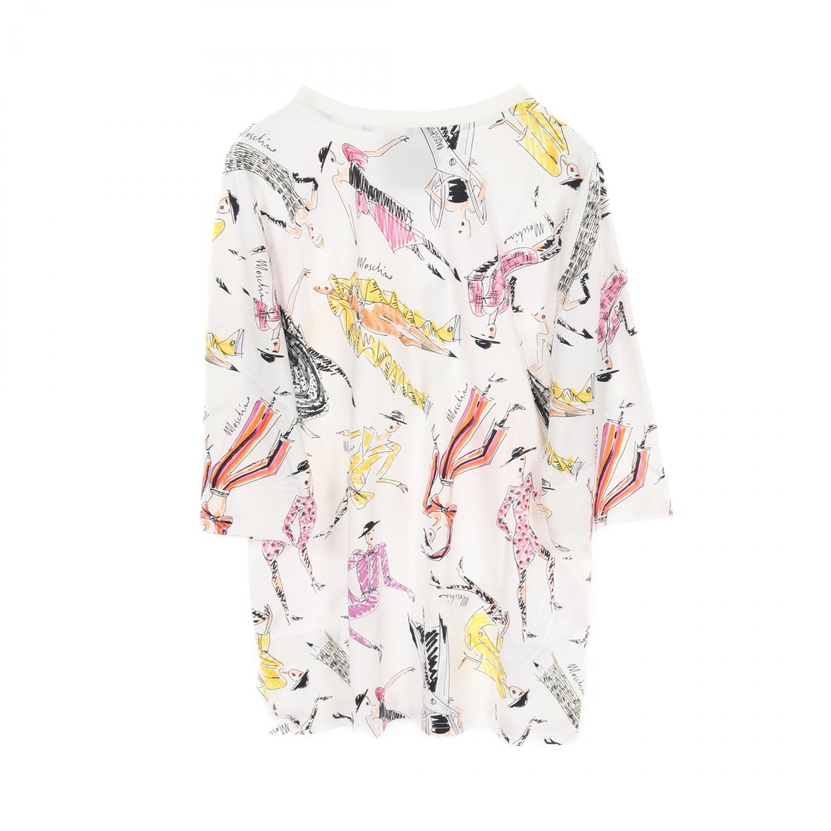 Moschino Cotton T-Shirt White Multi-Color