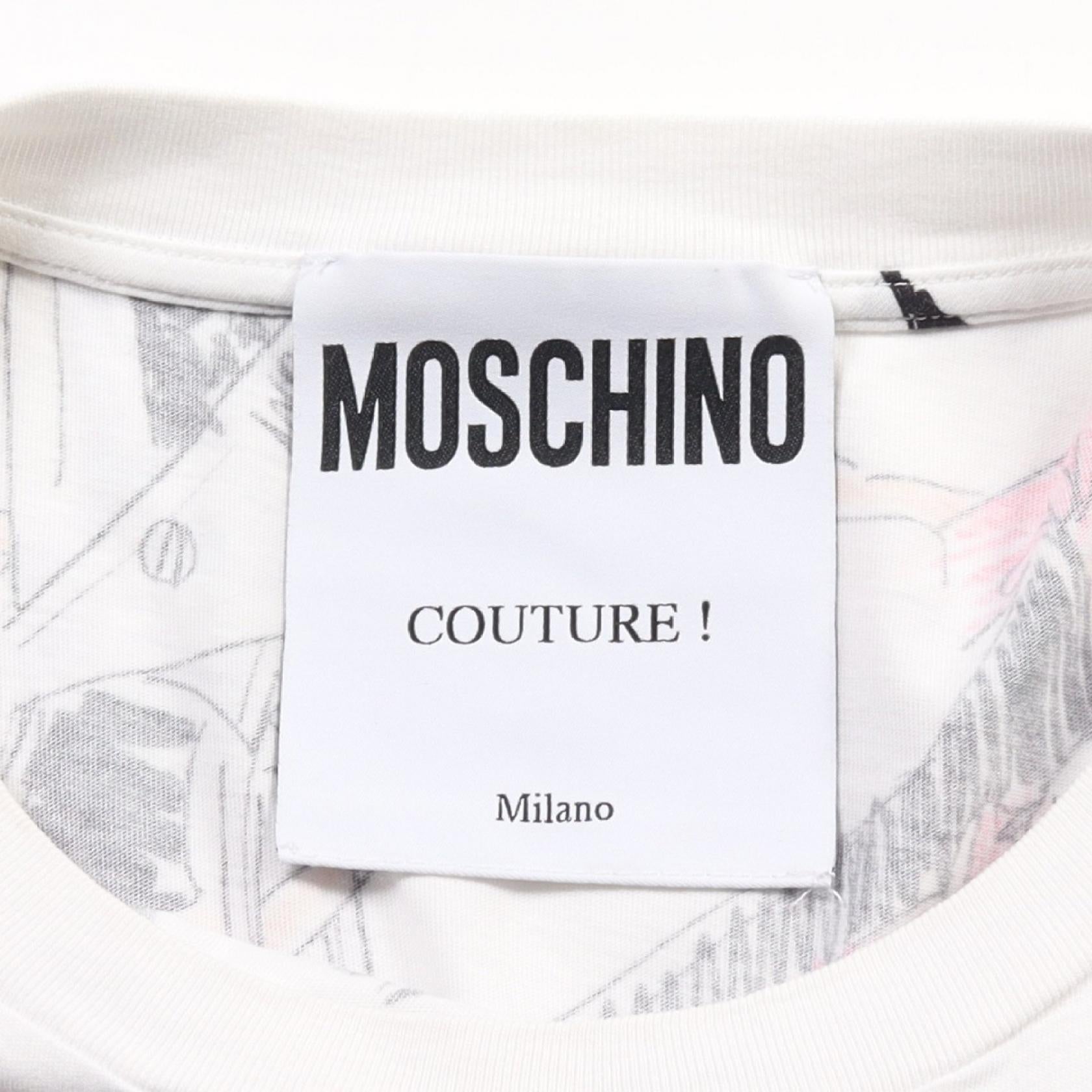 Moschino Cotton T-Shirt White Multi-Color