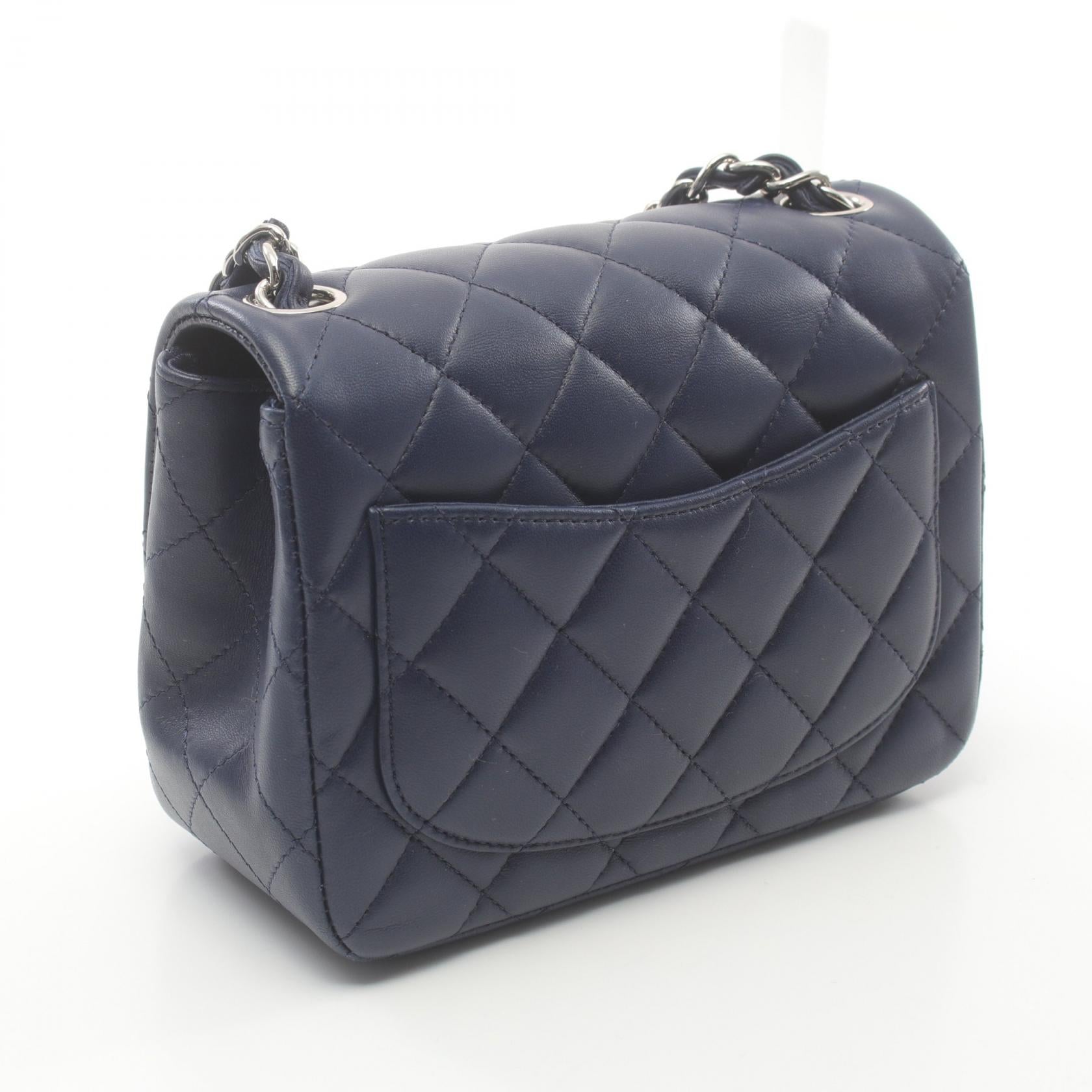 Chanel Mini Matelasse Lambskin Shoulder Bag Navy