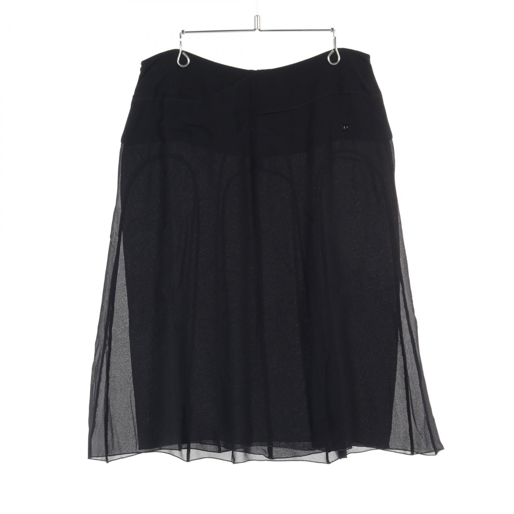 Chanel Silk Skirt Black P27732V16159