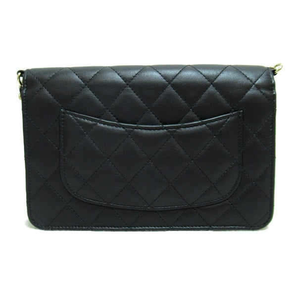 CC Quilted Leather Pearl Chain Flap Bag