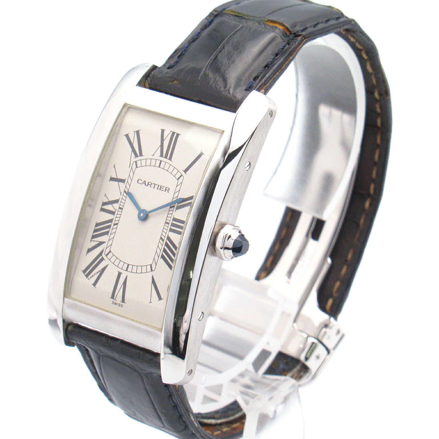 Cartier Tank Americaine LM Watch White Gold Leather