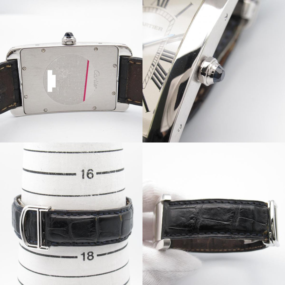 Cartier Tank Americaine LM Watch White Gold Leather