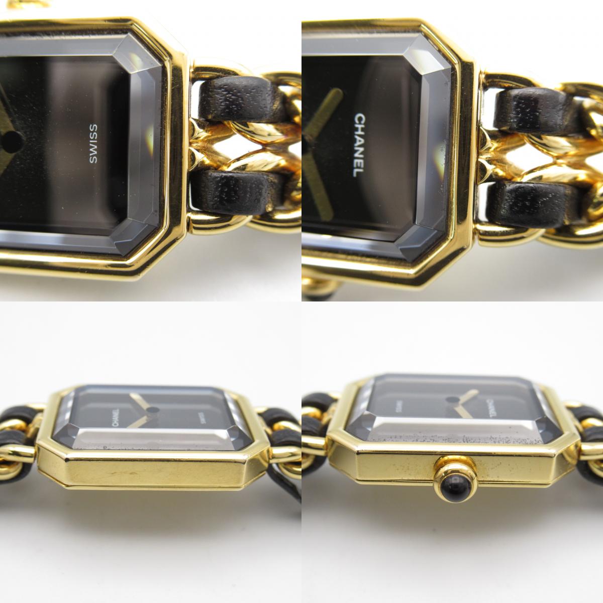 Chanel Premiere L Watch Gold Plated Leather H0001