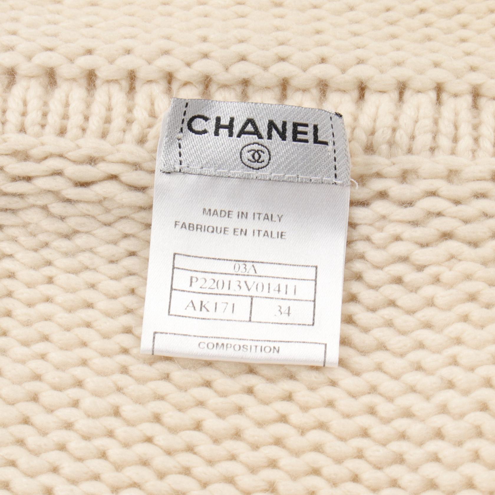 Chanel Cashmere Cardigan Ivory P22013