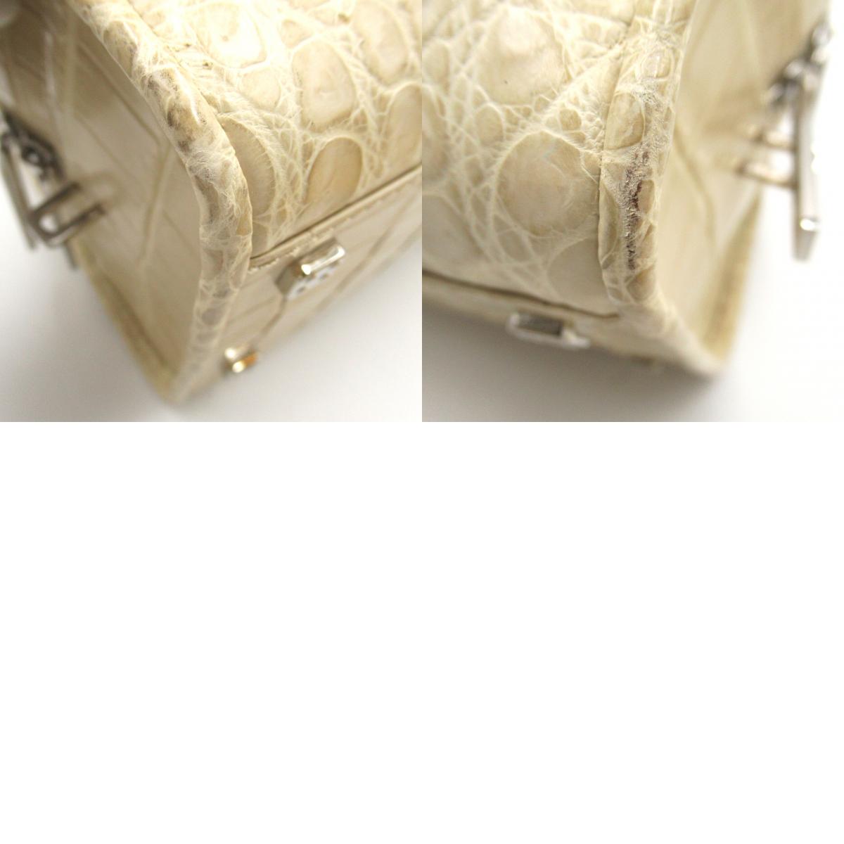 Loewe Amazona 28 Croc Handbag Beige