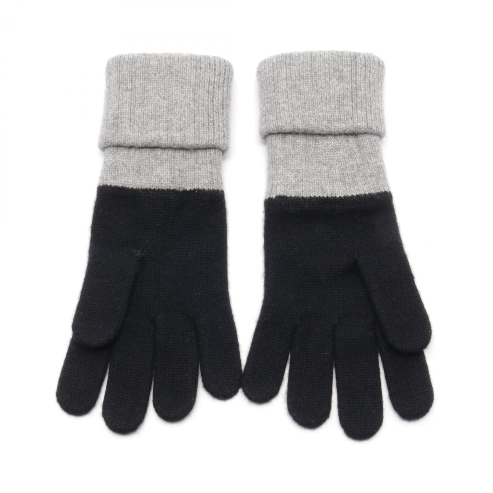 Chanel Cashmere Gloves Black/Gray