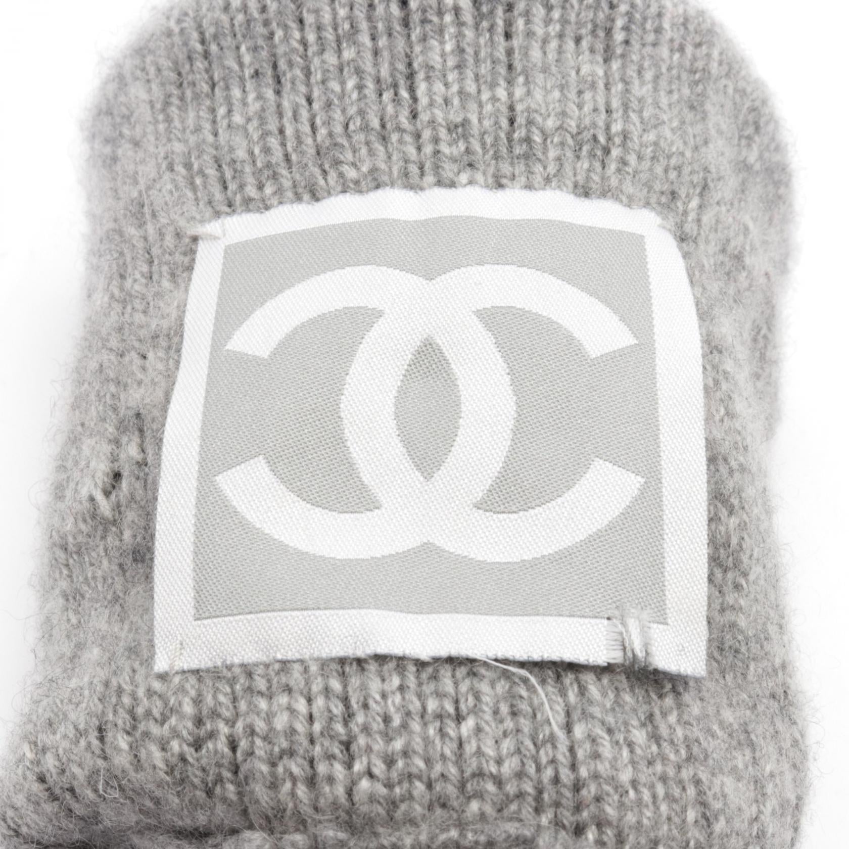 Chanel Cashmere Gloves Black/Gray