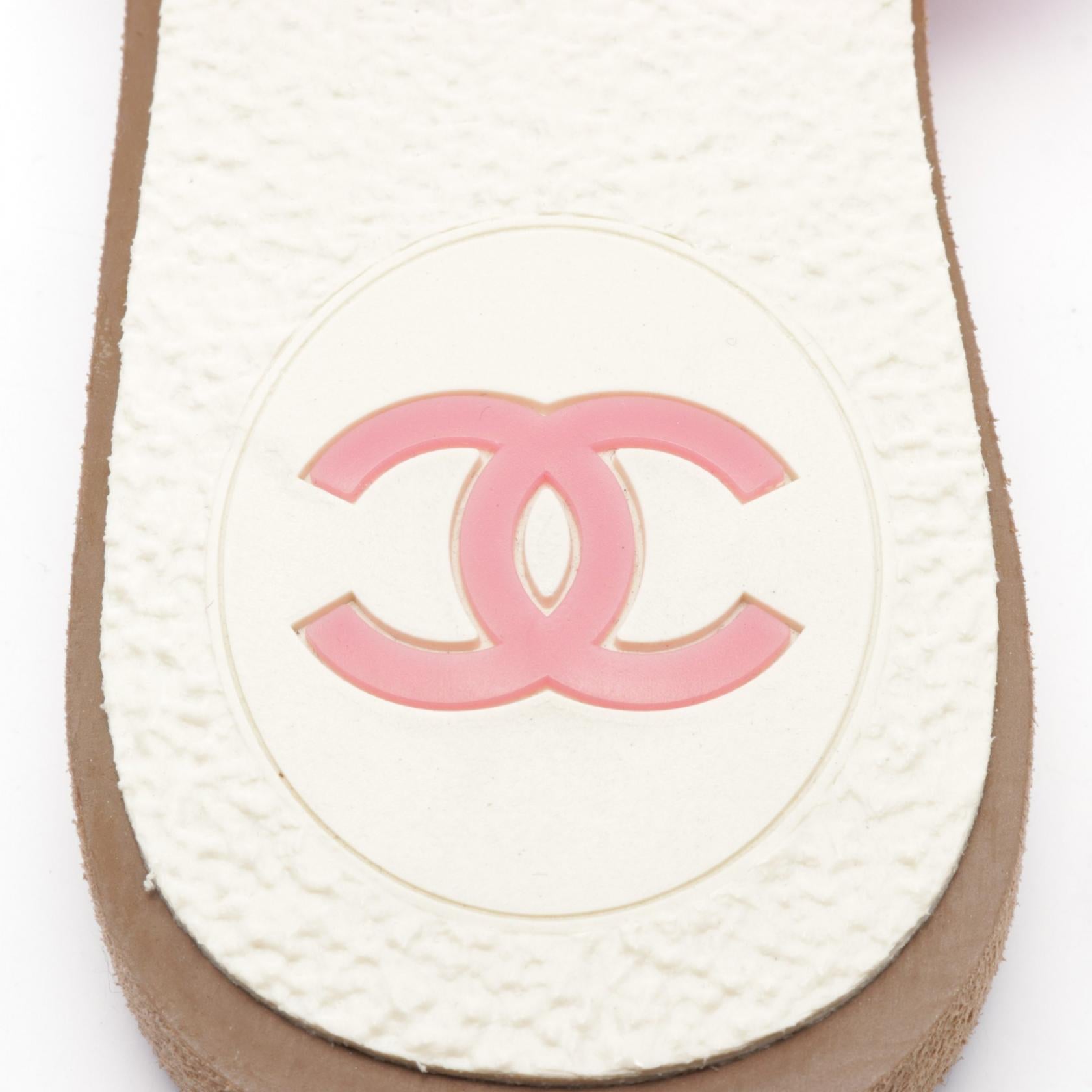 Chanel Coco Mark Beach Sandals Pink