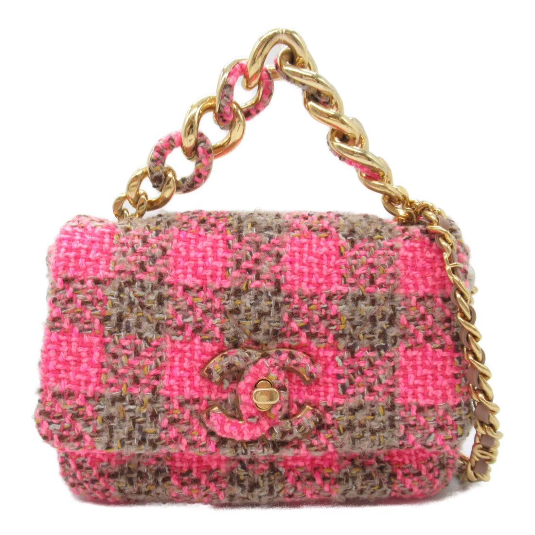 CC Tweed Chain Flap Bag