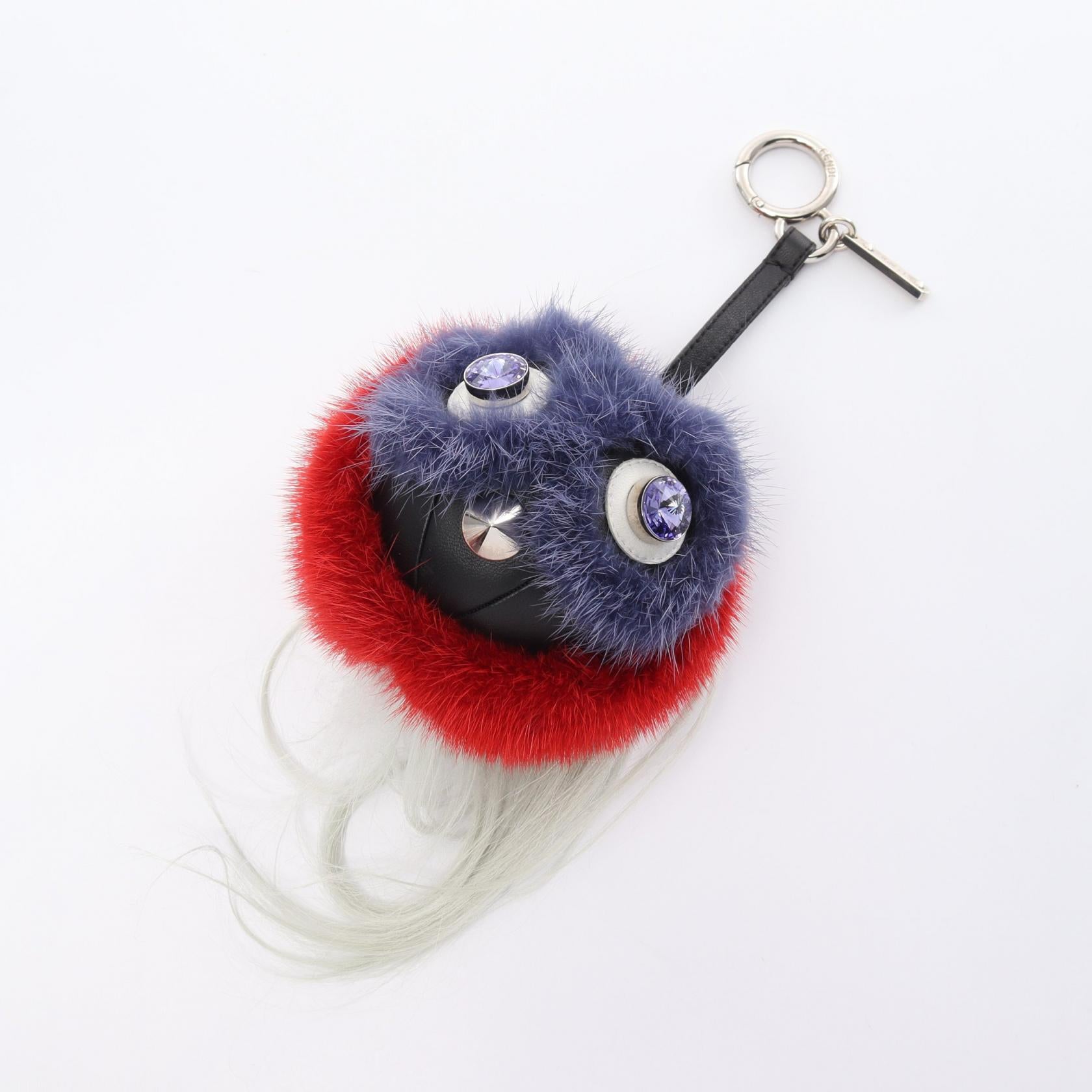 Fendi Leather Fur Bag Bugs Monster Charm