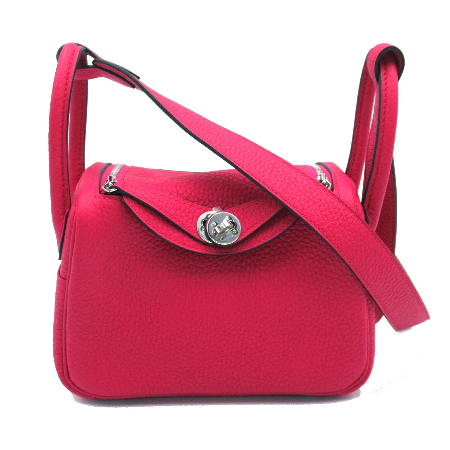 Hermes Lindy Mini 2way Shoulder Bag Red Leather