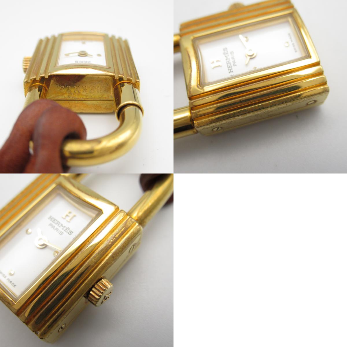 Hermes Kelly Clochette Watch Gold Plated Quartz