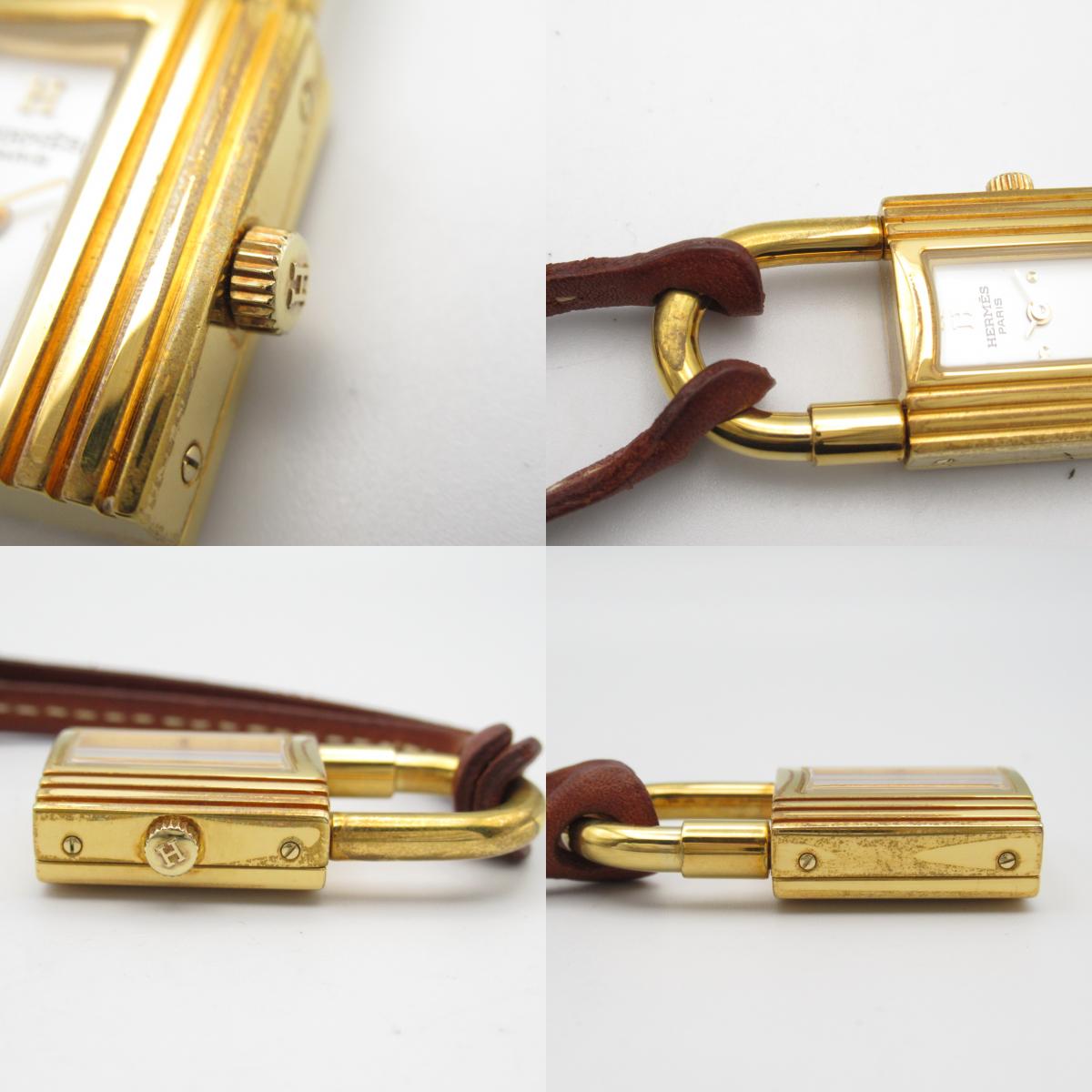 Hermes Kelly Clochette Watch Gold Plated Quartz