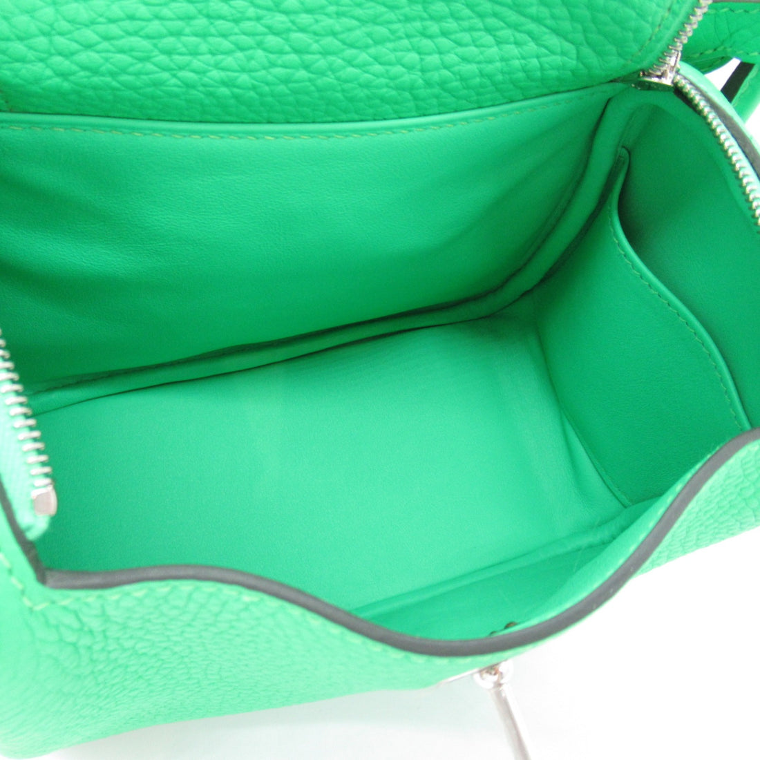 Hermes Mini Lindy Leather Shoulder Bag Green