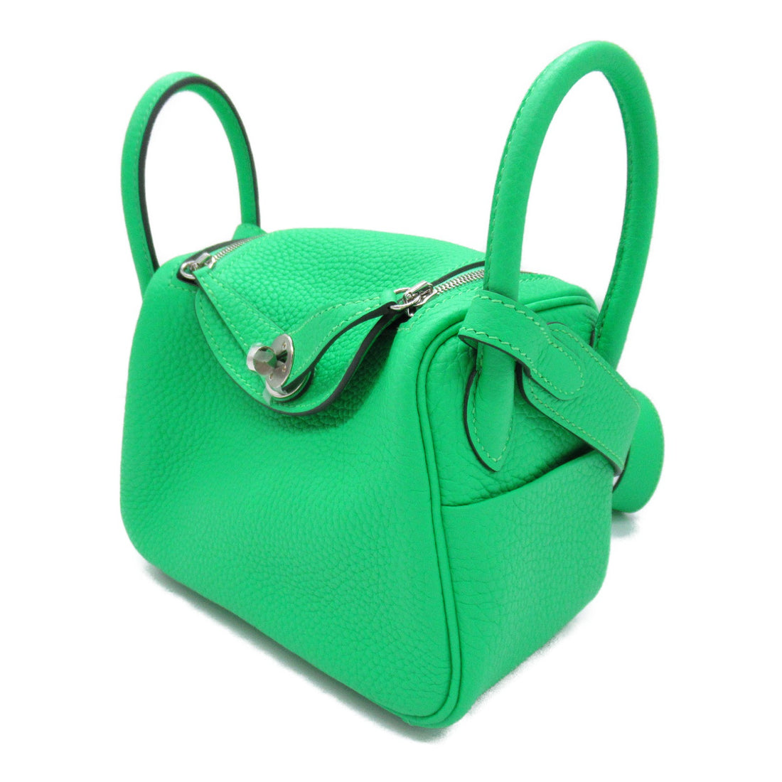 Hermes Mini Lindy Leather Shoulder Bag Green