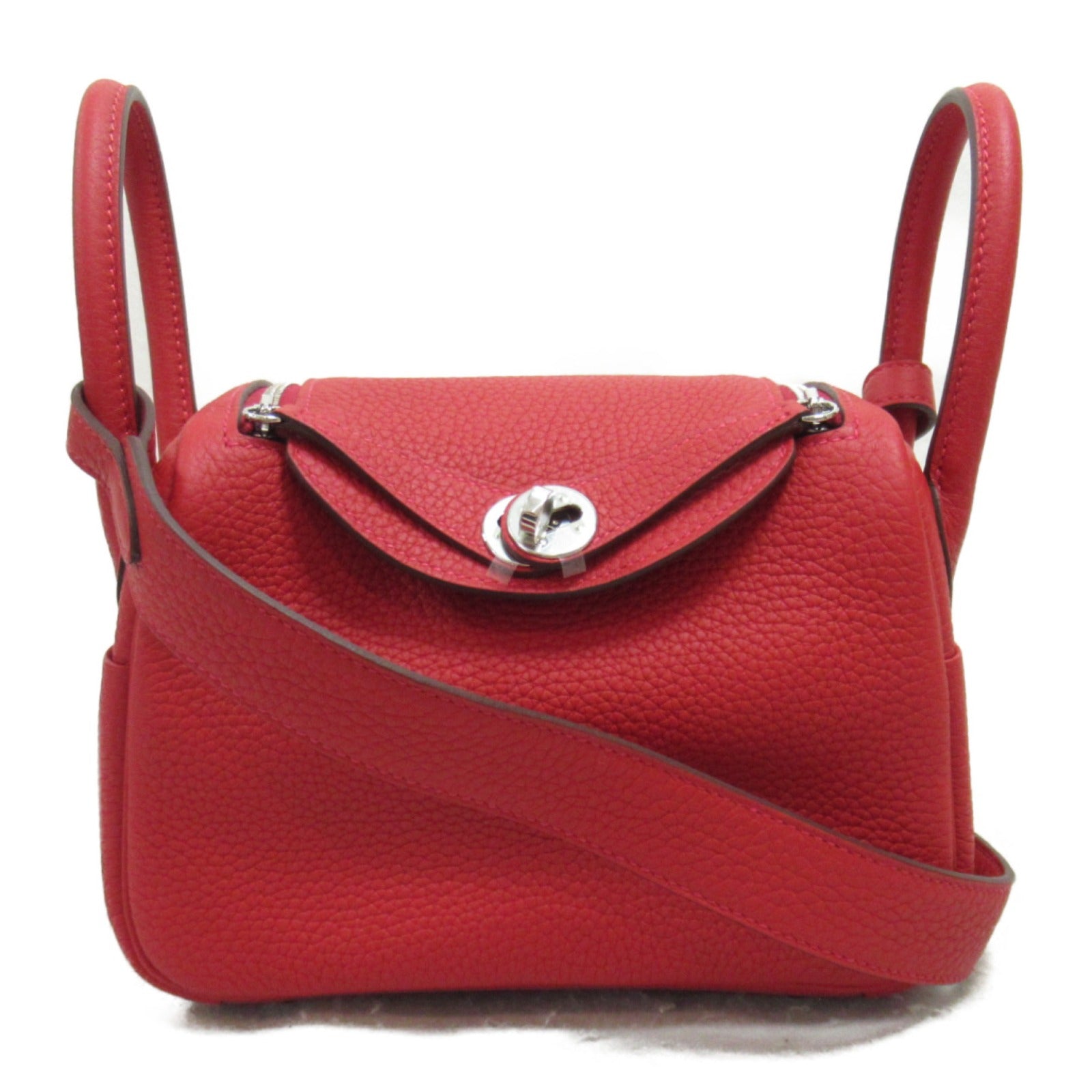 Hermes Lindy Mini Vermilion Leather Shoulder Bag