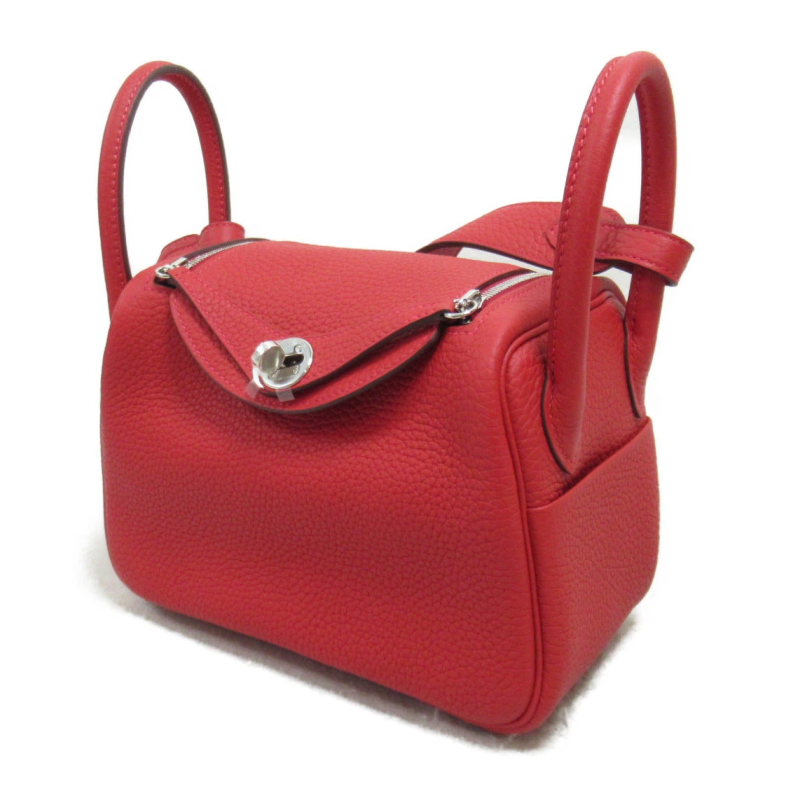 Hermes Lindy Mini Vermilion Leather Shoulder Bag