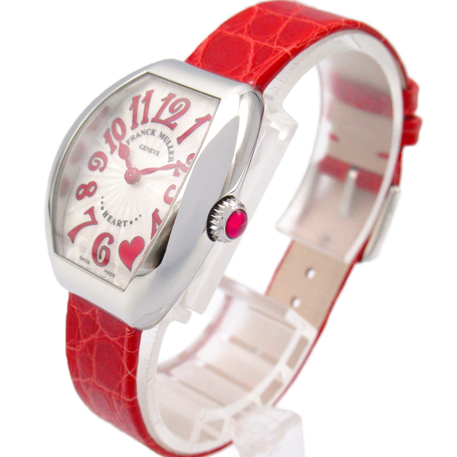 Franck Muller Heart to Heart Watch Stainless Steel Leather 5002SQZ