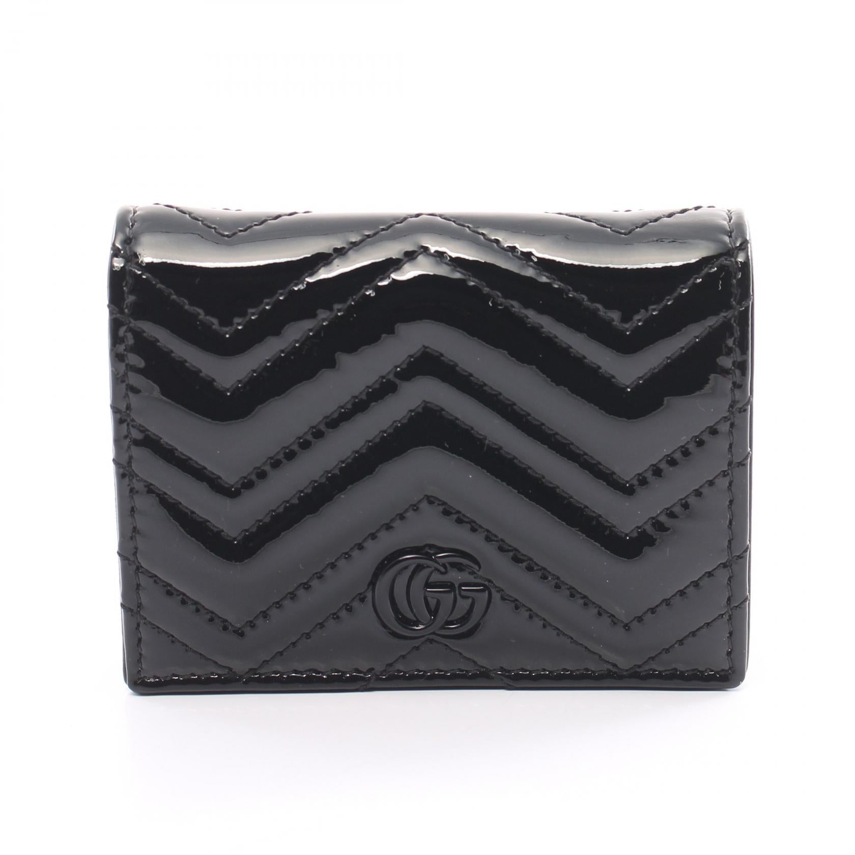 Gucci GG Marmont Patent Leather Wallet Black