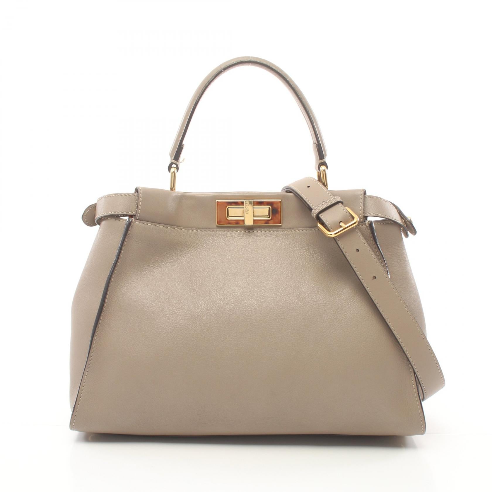 Fendi Peekaboo Regular Selleria Leather Handbag