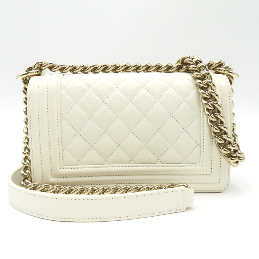 Chanel Boy Chain Shoulder Bag Caviar Skin