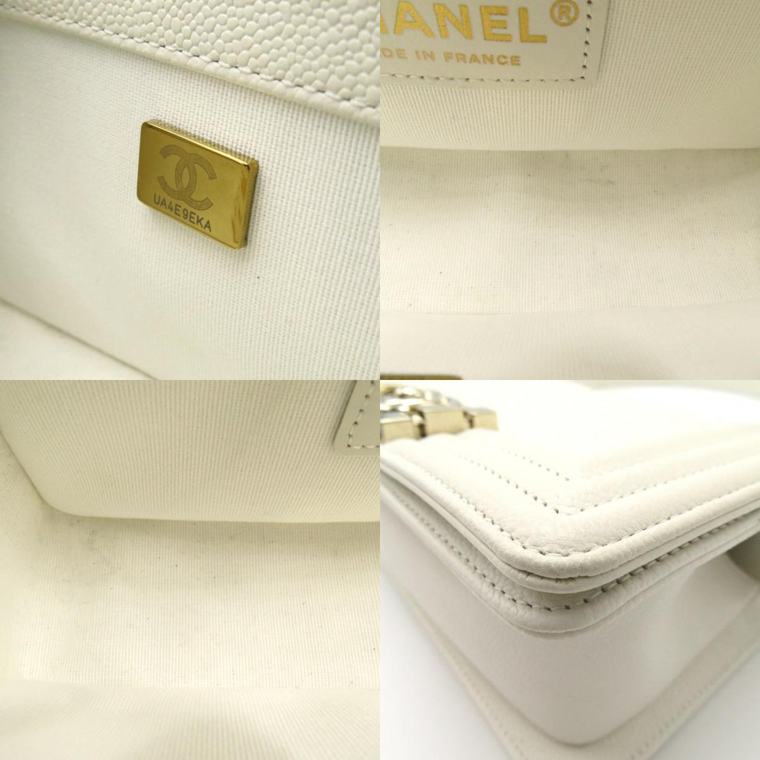 Chanel Boy Chain Shoulder Bag Caviar Skin