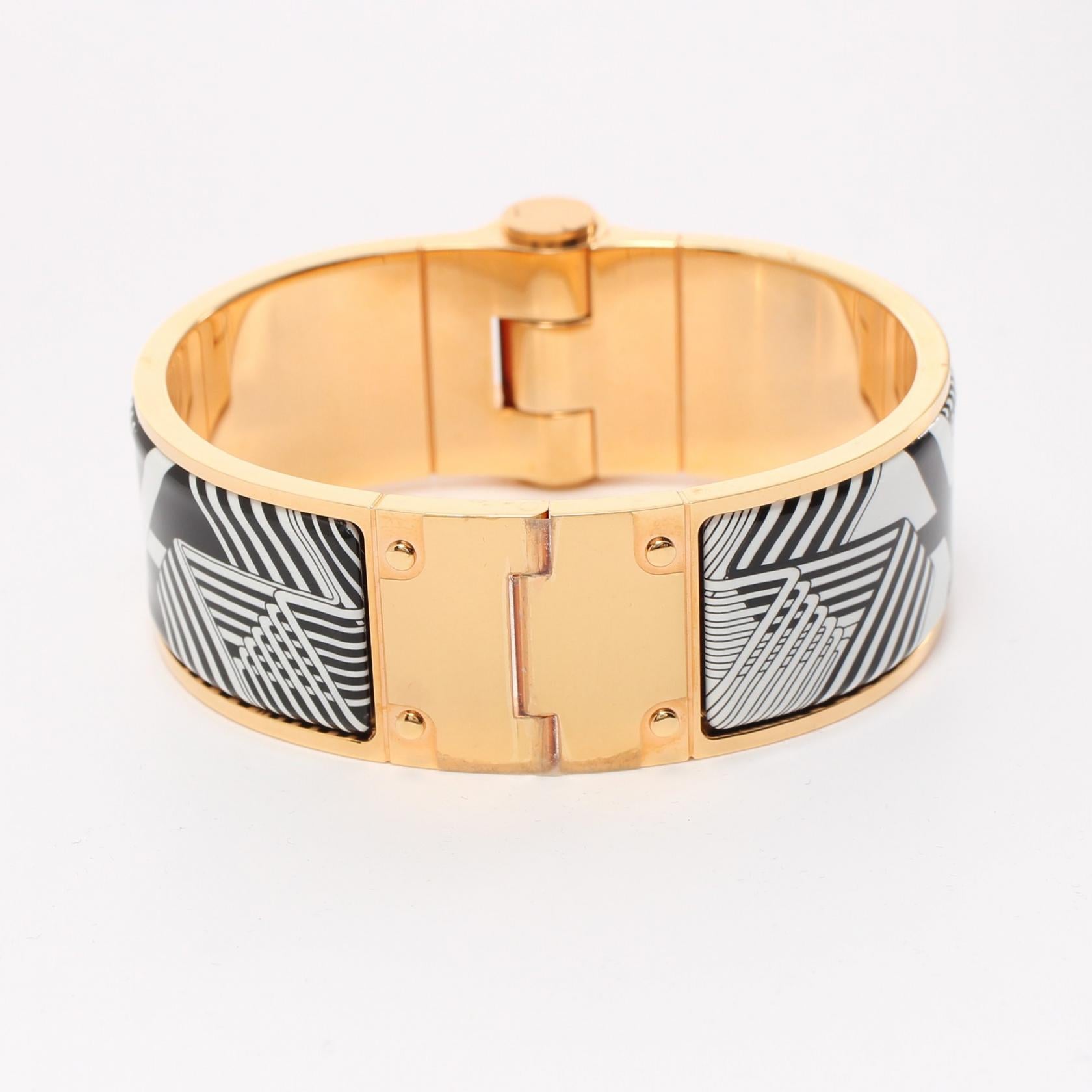 Hermes Charnieres GM Bangle Gold Enamel