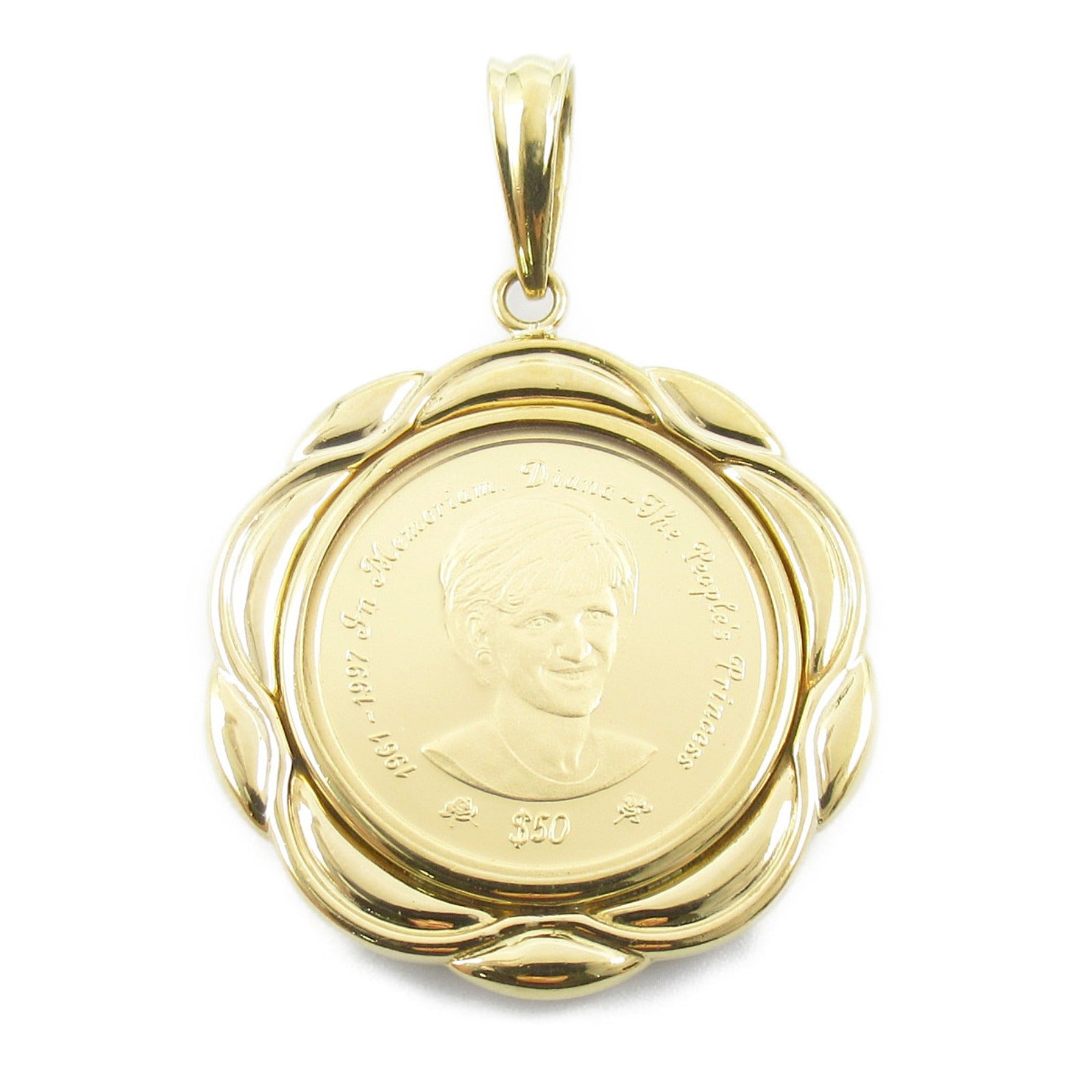 Jewelry Coin Pendant Top K18 K24YG Gold