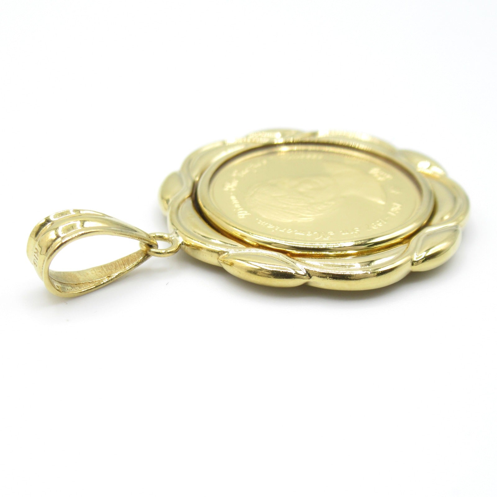 Jewelry Coin Pendant Top K18 K24YG Gold