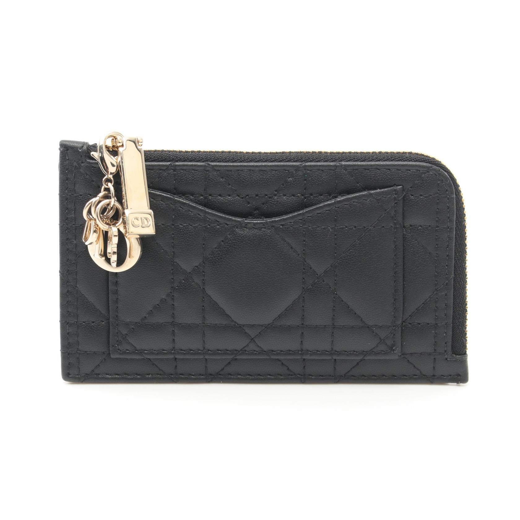 Dior Lady Dior Leather Coin Case Black