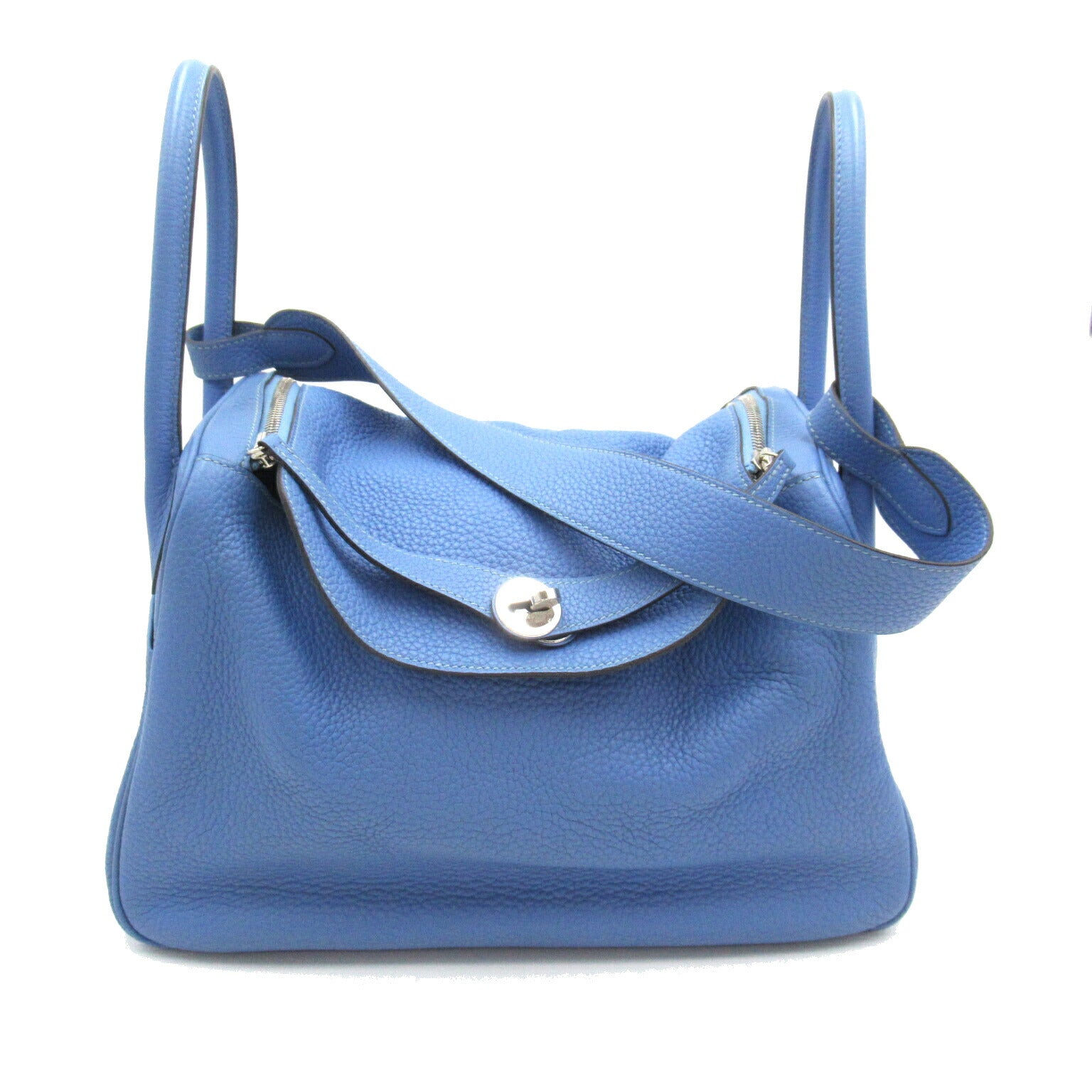 Hermes Lindy 34 Handbag Blue Calf Leather