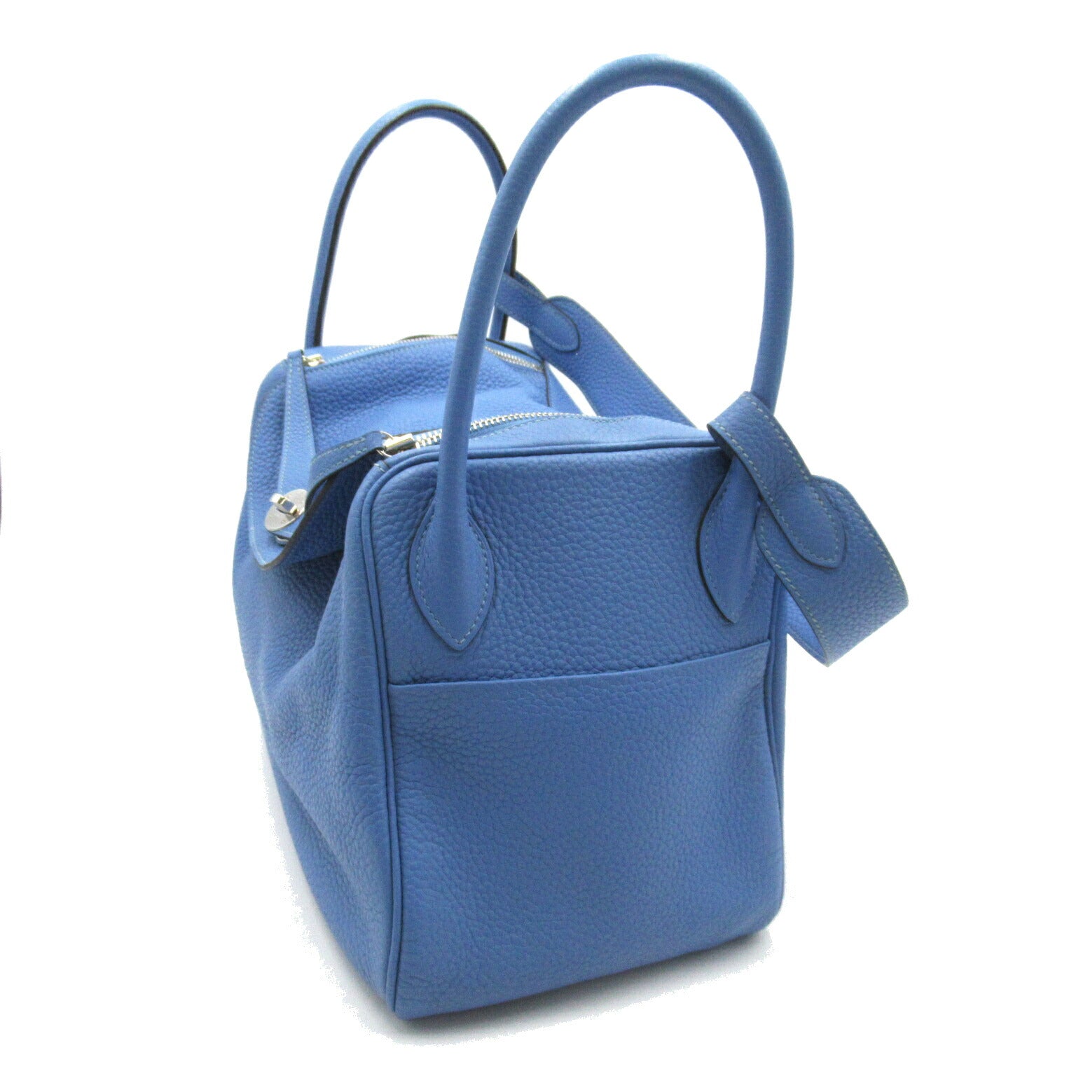 Hermes Lindy 34 Handbag Blue Calf Leather