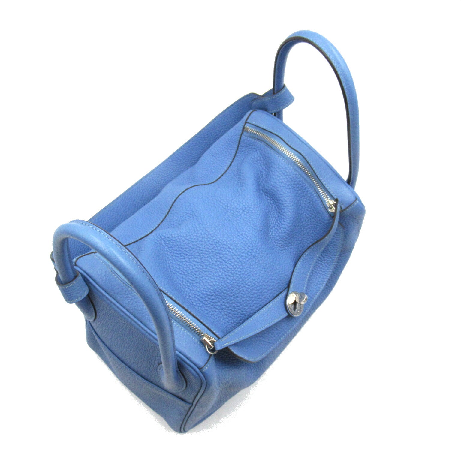 Hermes Lindy 34 Handbag Blue Calf Leather