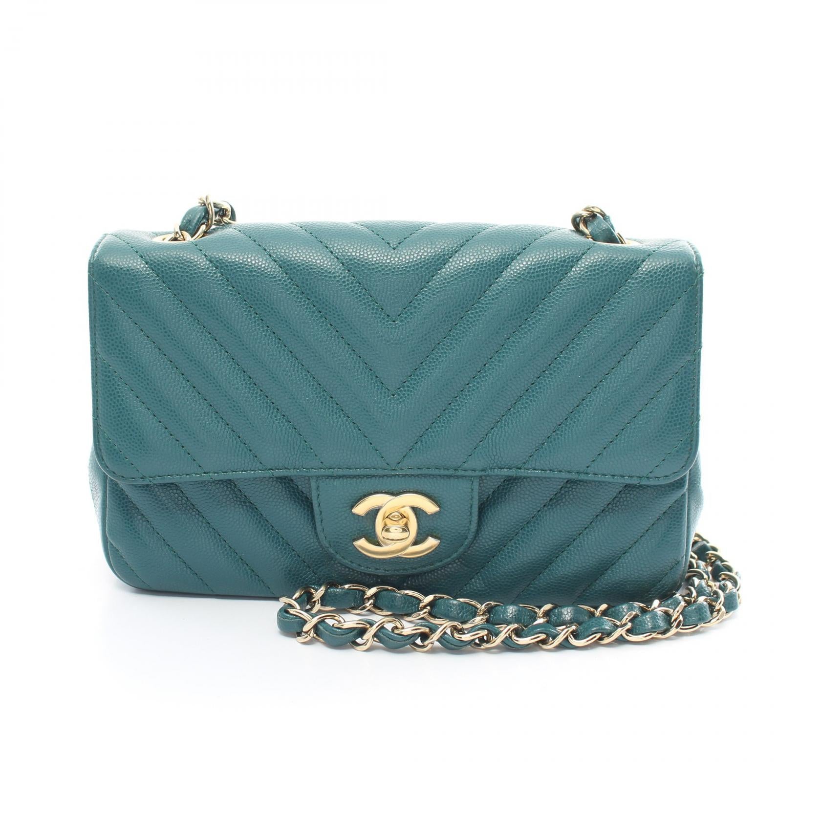 Chanel Chevron V-Stitch Caviar Shoulder Bag