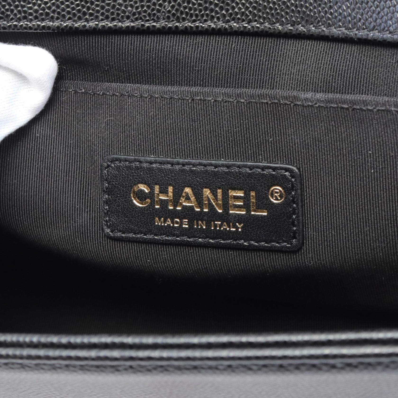 Chanel Boy Caviar Shoulder Bag Black