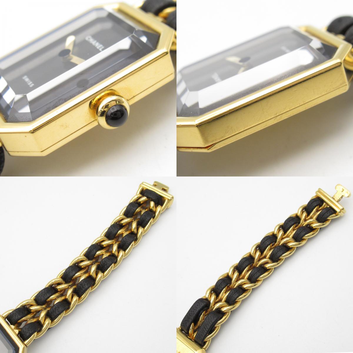 Chanel Premiere L Watch Gold Plated Leather H0001