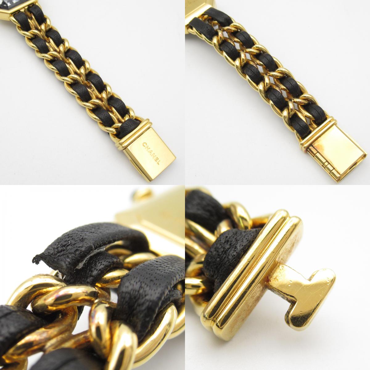 Chanel Premiere L Watch Gold Plated Leather H0001