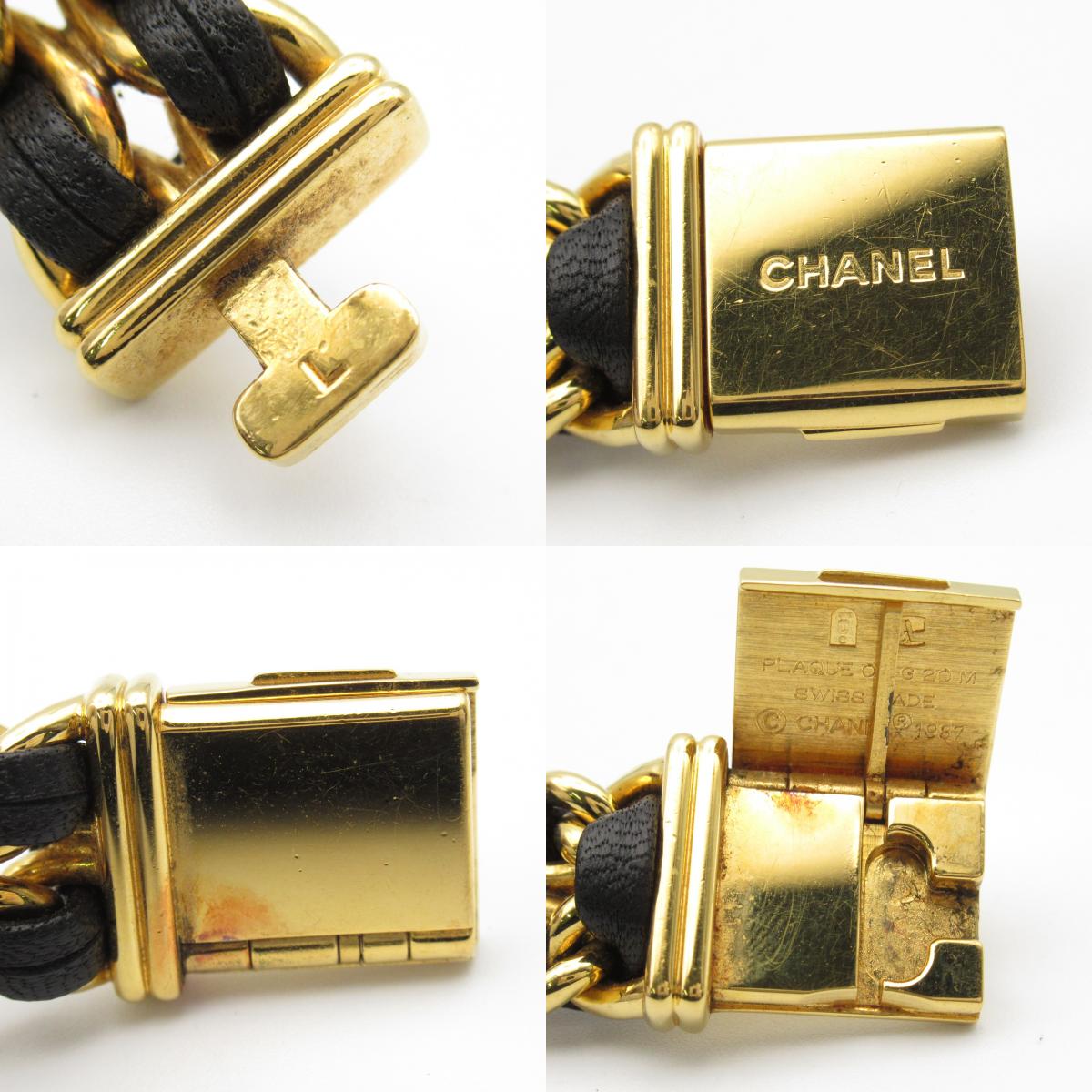 Chanel Premiere L Watch Gold Plated Leather H0001