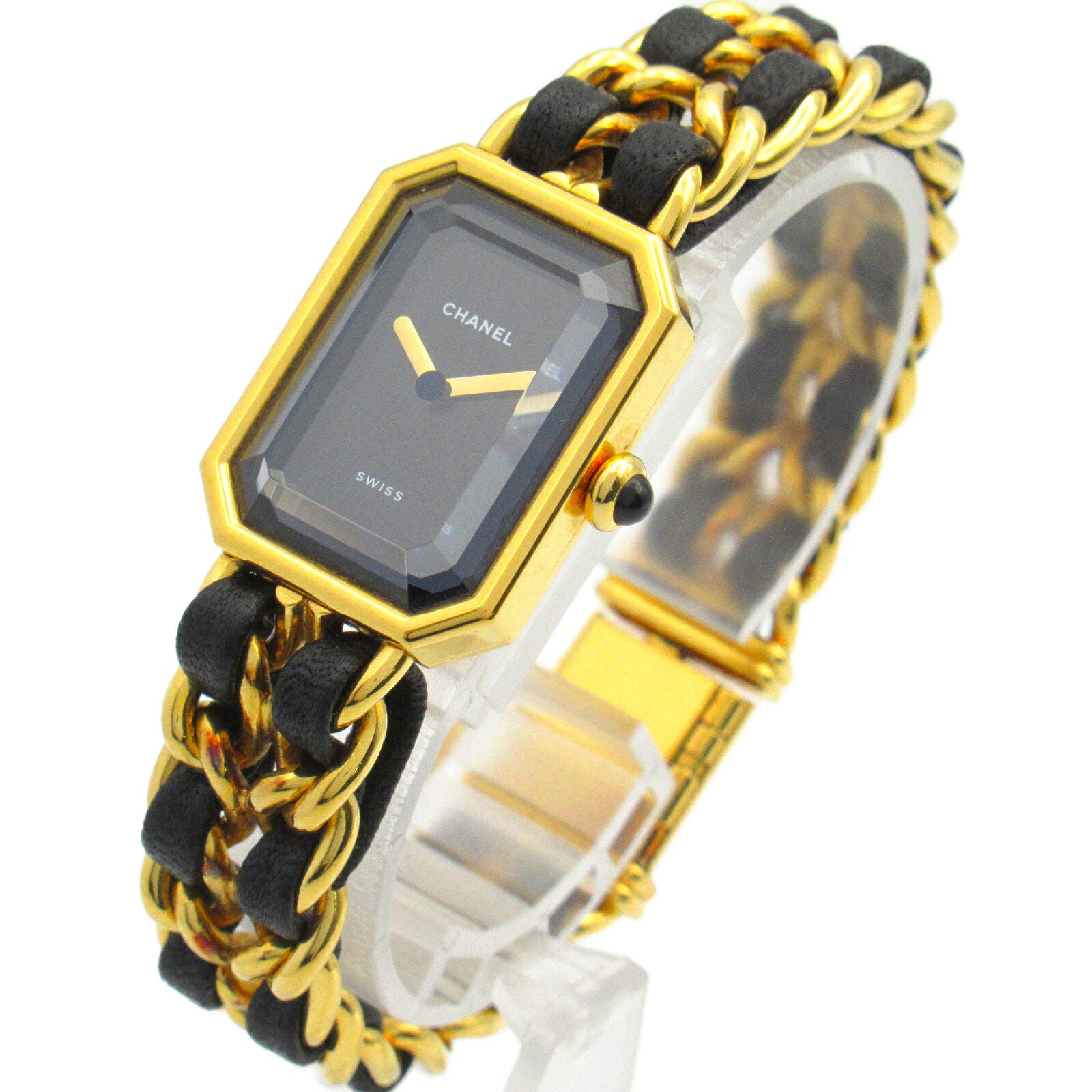 Chanel Premiere L Watch Gold Plated Leather H0001