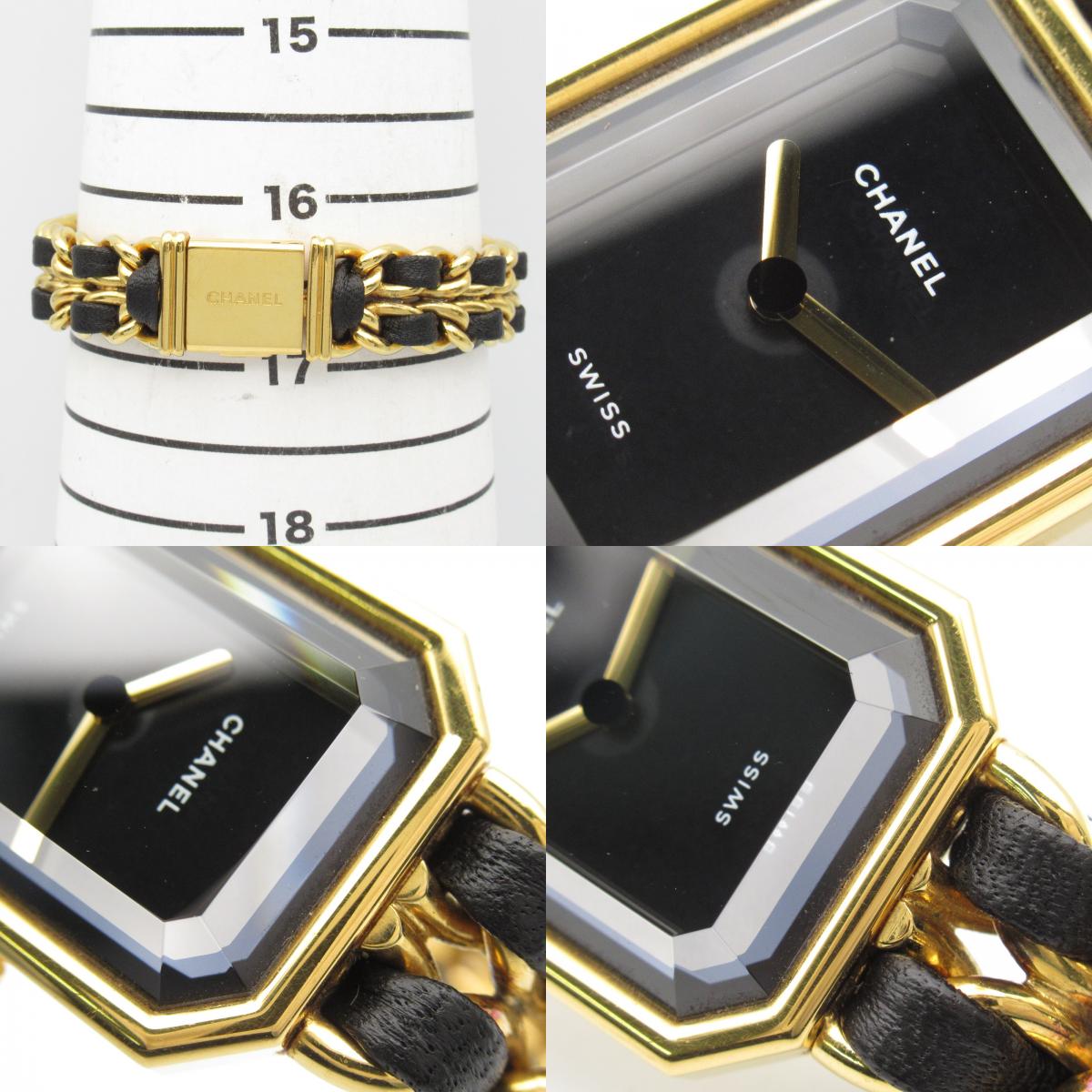 Chanel Premiere L Watch Gold Plated Leather H0001