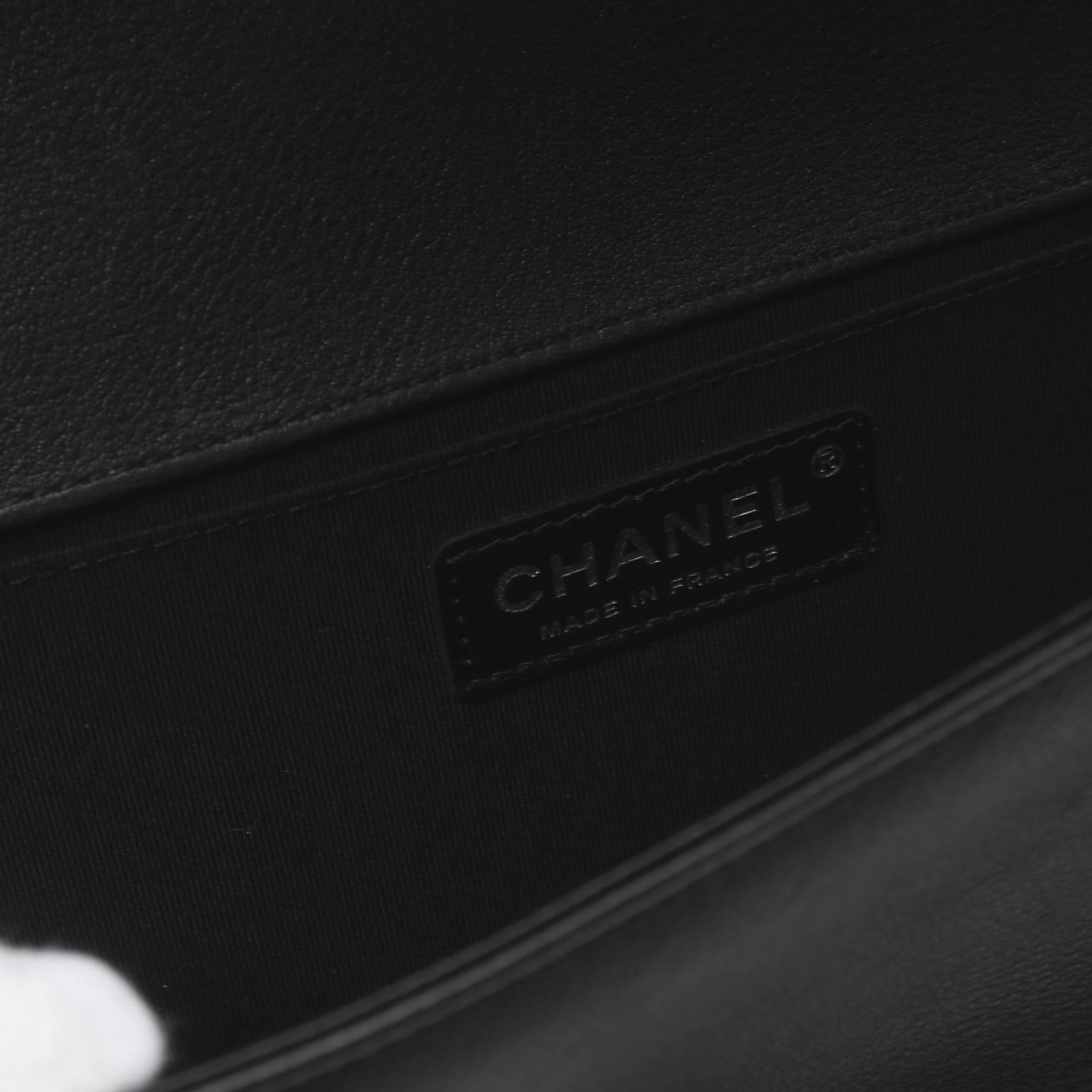 Chanel Boy Caviar Shoulder Bag Black