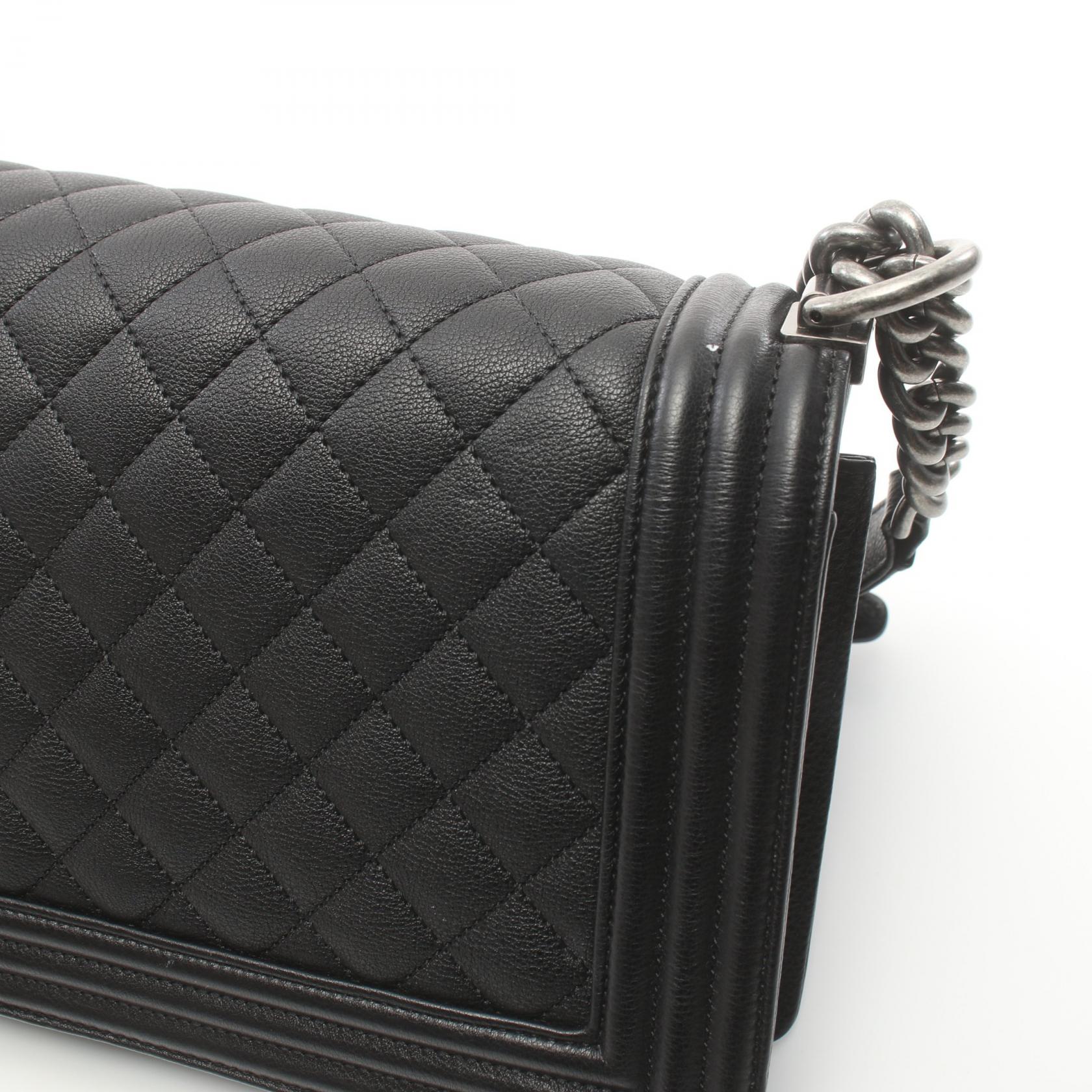 Chanel Boy Caviar Shoulder Bag Black